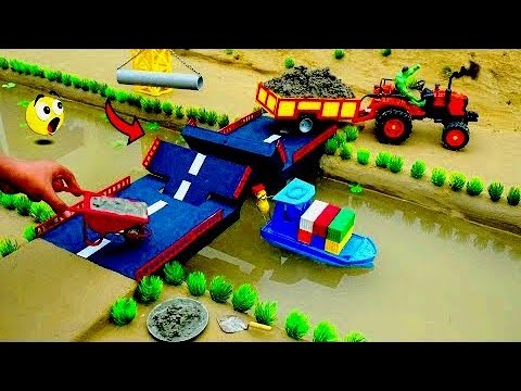 dyi mini tractor and concrete bridge construction using rc tractor science | @Techbaniyaji