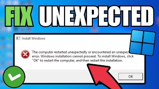 How To Fix The Computer Restarted Unexpectedly Or Encountered An Unexpected Error