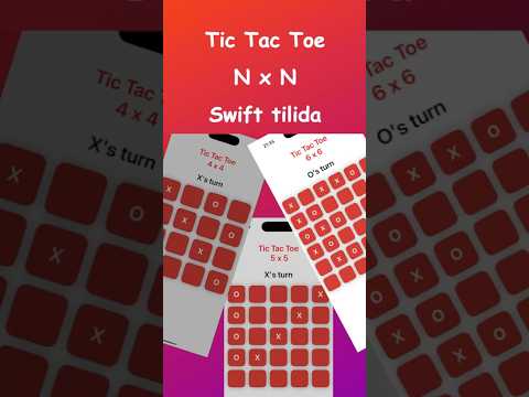 X-0, Tic Tac Toe nxn Swift tilida o'yin #tictactoe