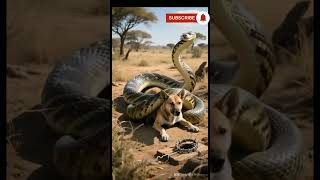 Will the dog escape the python's clutches?#desert  #trap #python #dog
