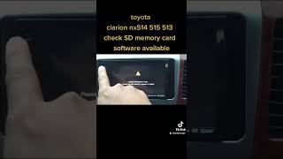 Toyota clarion nx513 nx514 nx515 software error solution
