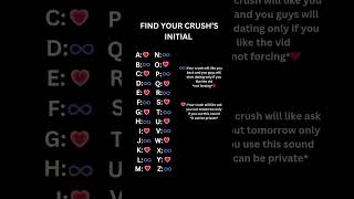 Find Your Crush's Initial #love #crush  #initials