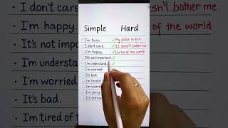 Simple v/s hard #easyenglisheveryday #englishforbegginers #englishgrammar