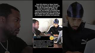 Meek Mill says he’s NEVER met anyone like Nipsey Hussle…! #nipseyhussle #meekmill #shorts #viral
