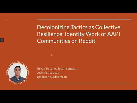 Decolonizing Tactics as Collective Resilience: Identity Work of AAPI Communities on Reddit