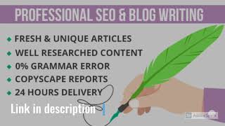 I will do SEO article writing in 24 hours
