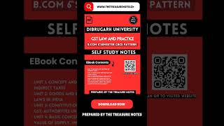 GST Law and Practice Notes Ebook | Dibrugarh University BCom 6th Semester CBCS Pattern
