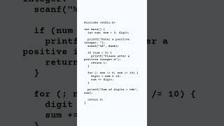 Sum of Digits of a Number