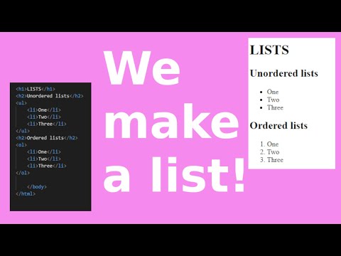 Learn HTML | How to make lists