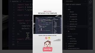 💥Next JS Tips & Tricks - Meta Data Title Template #nextjs #nextjstutorial #metadata #tipsandtricks