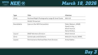 NERx - Virtual Model Railroad Convention, Day 3, March 18, 2026