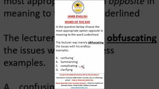 JAMB 2026 English #jamb #jamb2026 #dtwtutorials