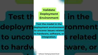 Validate Deployment Environment #softwaretesting #machinelearning