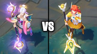 Prestige Spirit Blossom Lux vs Prestige Battle Academia Lux Skins Comparison (League of Legends)