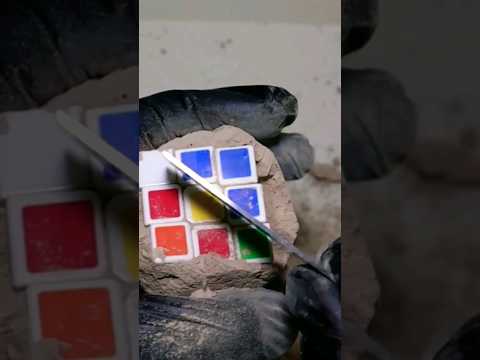 CLEANING THE WORLD'S MUDDIEST RUBIK'S CUBE ASMR #shorts #asmr #cleaning
