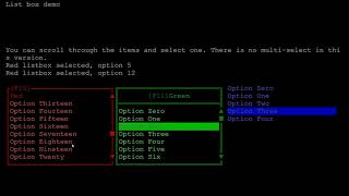 Arduino terminal UI framework library demo 5