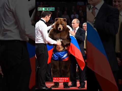 Human Cat vs. Hybrid Bear Boxing Match! 🥊#Entertainment#animals #cute