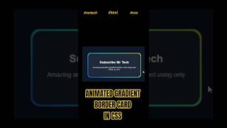 ✨How to Create Animated Gradient Border Card using HTML & CSS | ✨#coding #shorts