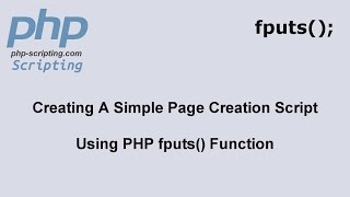 Simple PHP Web Page Creation Script