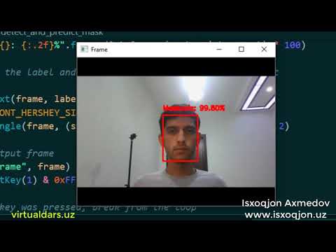 Coronavirus cheats!! | Python openCV orqali maskali yoki maskasizligini aniqlash!