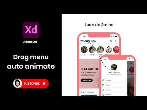 Drag menu animation - Adobe XD #trending #shorts #design #ui #adobe