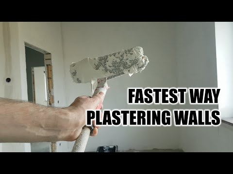 Fastest WALL PLASTERING way ? How to skim wall With trowel - roller or machine.