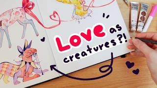 designing characters based off of love types❤️