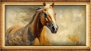 Frame TV Art - 3D Oil Painting of a Majestic and Elegant Horse | Silent Artwork in 4K
