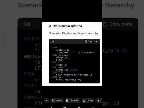hierarchical Oracle query #sqltips#sqlcourse#sql