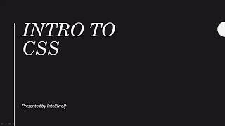 Introduction to CSS - Web Design Basics