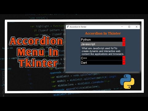 Accordion Menu In Tkinter | Custom Menu In Tkinter Python | #python #tkinter #pythonprojects