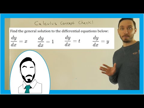 Calculus 1 Differential Equation Concept Check