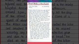 Report Writing On Road Accident In English | #shorts #reportwriting #roadaccident
