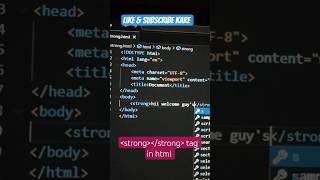 🔥🚀What is Strong Tag✨in HTML?💪Use of strong tag for beginner in 30 sec#shorts#viral#trending#coding