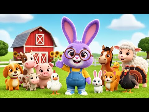 Farm Animals for Kids 🐄🐷🐔 | Learn with Funny Bunny
