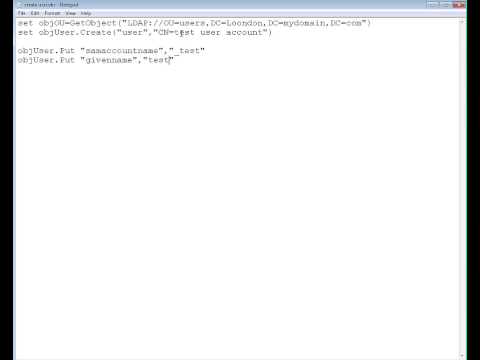 Active Directory VB Script add user