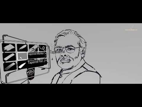 Tilt Brush art: Virtual Reality sketch of Sri Narendra Modi ji by Vinay Hegde Cosmic Splash