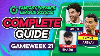 FPL GW21 COMPLETE GUIDE ⁉️ Ekitike Injured? Gabriel Essential? | Fantasy Premier League Tips 2025/26