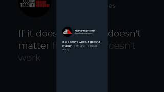 If it doesn't work, it doesn't matter how fast it doesn't work