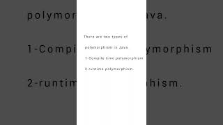 types of polymorphism in Java| types of polymorphism | java