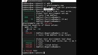 Example of Google Test Framework with C++  #coding #cpp #googlegtest #shorts