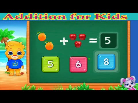 Addition Quiz for Kindergarten, Preschoolers, Grade 1 - Math Kids Adding Quiz Game 1 to 10 Numbers