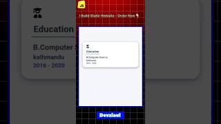💥 Banaye Stylish Education Section card in 9s! HTML CSS JavaScript | DevZiaul #shorts