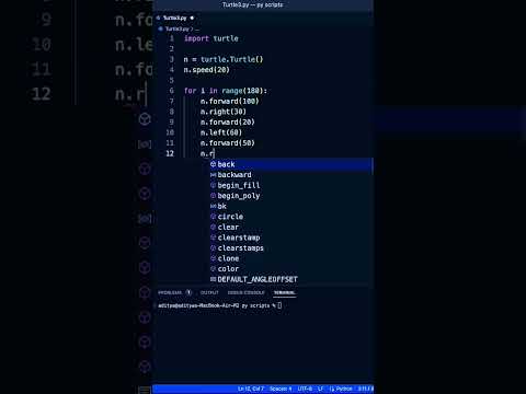 Python Programming : Drawing graphics using turtle #python #pythonprogramming #coding #shorts