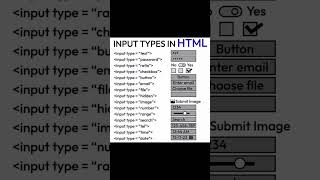 input types in html