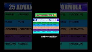 25 Advanced Formulas In Excel 🤠#shortsfeed #shortsviral #youtube #trendingshorts #shorts #youtuber
