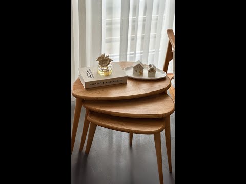 #LivingRoomDecor #WoodLover #ChestnutWood #HomeStyle #NestingTables #InteriorDetails