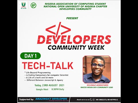 NACOS NOUN DEVELOPERS COMMUNITY DAY 1