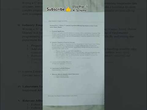 DSU Practical No 1 K-scheme || MSBTE Second Year #shortsfeed #viralvideo #youtube #youtubeshort #aii
