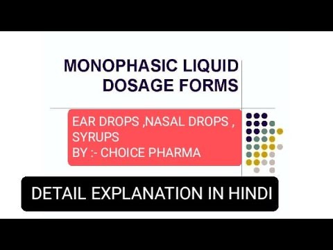 MONOPHASIC  LIQUID DOSAGE FORM  | B. PHARMACY | PH'CEUTICS